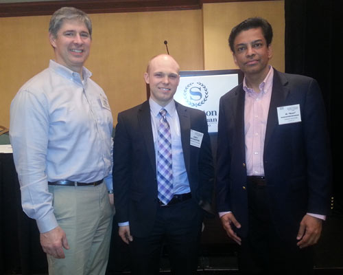 Joseph Schaefer with ME Chair Prof. Kevin Lynch and Summit Chair Prof. Melur Ram 